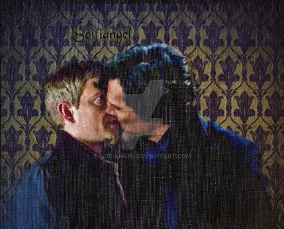 997x802 Sherlock John Kiss1 Oil Painting By Scifiangel - John Sherlock Painting