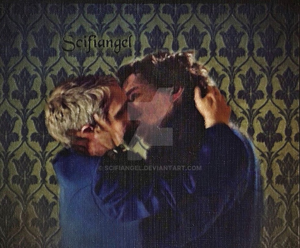 983x812 Sherlock John Kiss2 Oil Painting Filter By Scifiangel - John Sherlock Painting