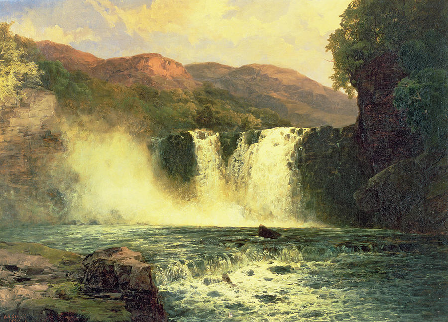 900x648 The Waterfall Painting By John Brandon Smith - John Smith Artist Painting