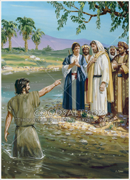 433x600 John The Baptist And Jesus - John The Baptist And Jesus Painting