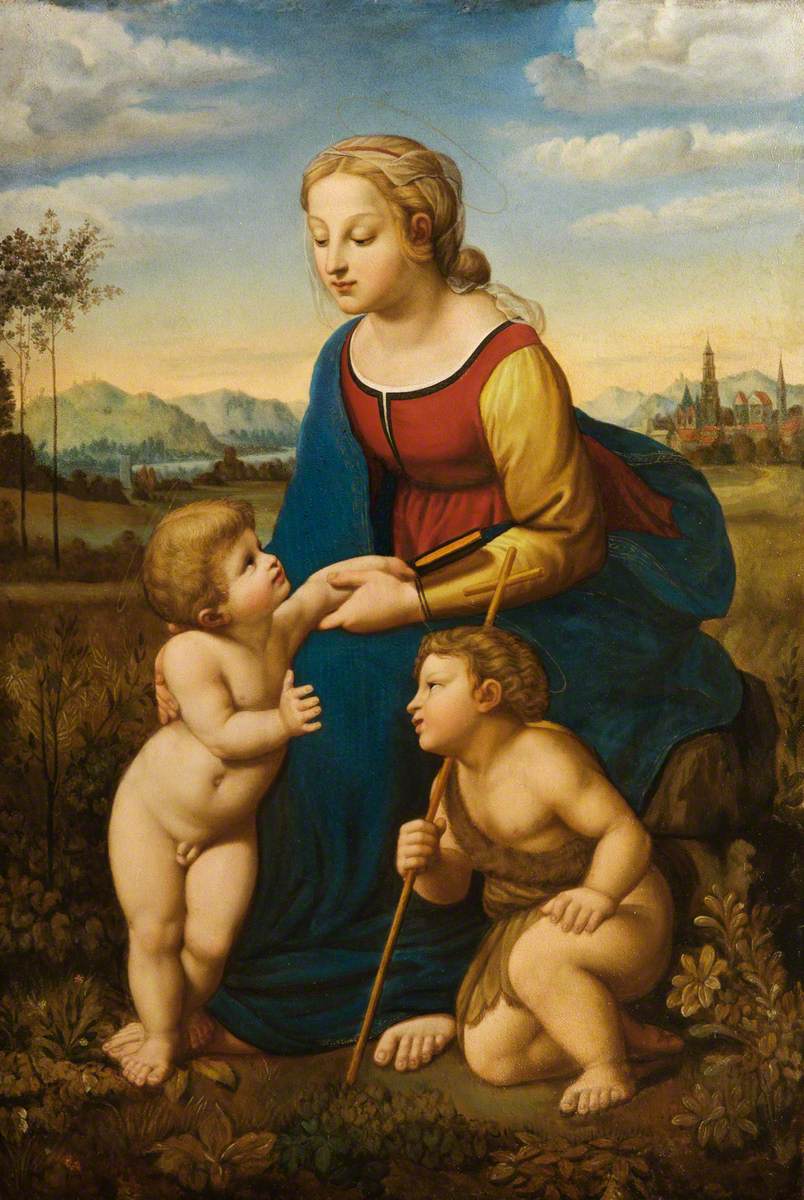 804x1200 Our Lady With The Child Jesus And John The Baptist Art Uk - John The Baptist And Jesus Painting