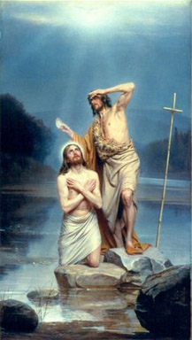 217x384 St John The Baptist - John The Baptist And Jesus Painting
