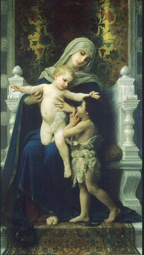 473x833 William Bouguereau Virgin Baby Jesus And Saint John - John The Baptist And Jesus Painting