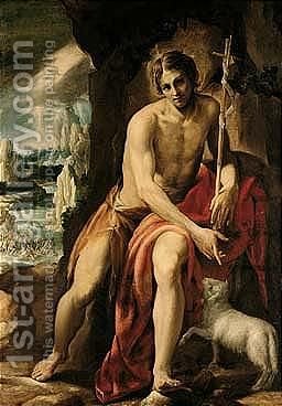 256x368 Saint John The Baptist The Wilderness, The Baptism Of Christ - John The Baptist Painting