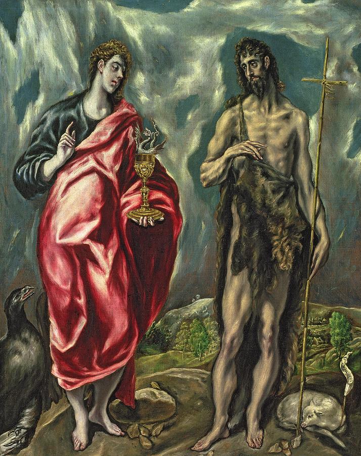 714x900 St John The Evangelist And St John The Baptist Painting By El - John The Baptist Painting