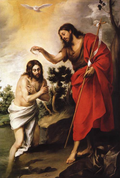 500x740 The Baptism Of Christ (St. John The Baptist) Painting Bartolome - John The Baptist Painting