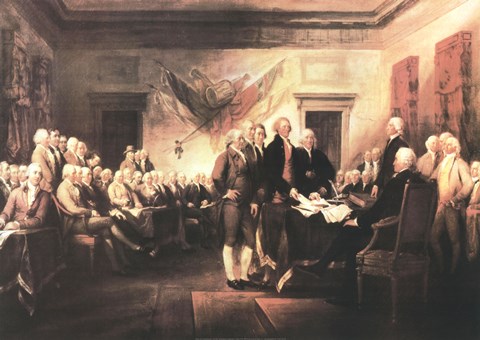 480x340 The Declaration Of Independence Fine Art Print By John Trumbull - John Trumbull Declaration Of Independence Painting