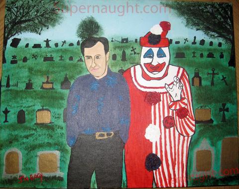 480x380 John Wayne Gacy Stuart Wall Cemetery Oil Painting Signed Supernaught - John Wayne Gacy Painting Buy