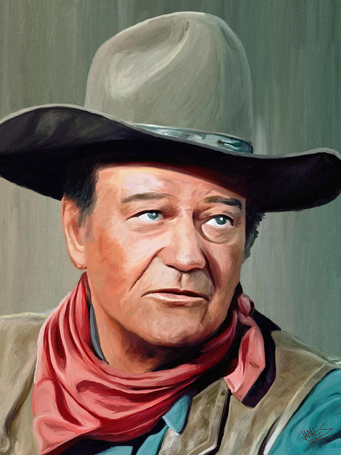 675x900 John Wayne Painting By James Shepherd - John Wayne Painting