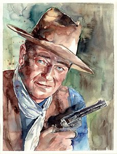 229x300 John Wayne Portrait Paintings Fine Art America - John Wayne Painting