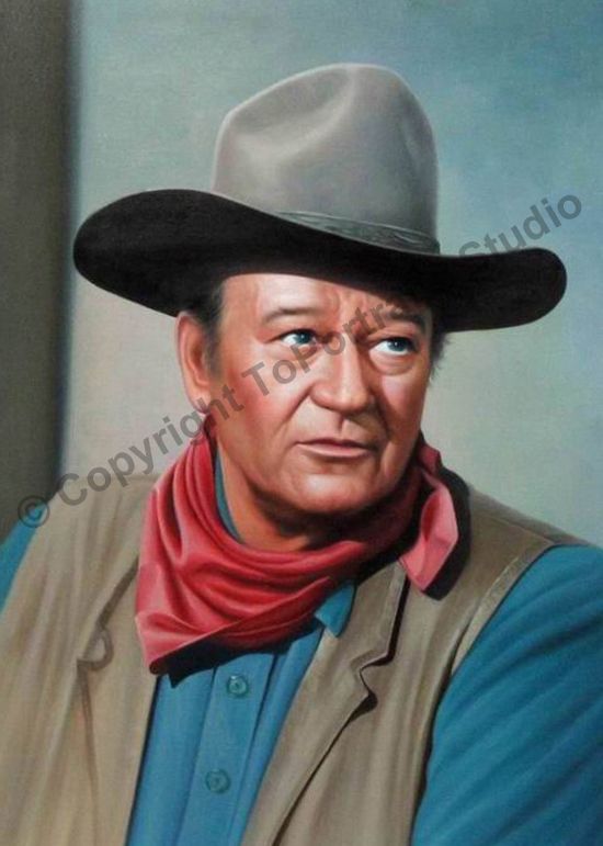 550x771 John Wayne Western - John Wayne Painting