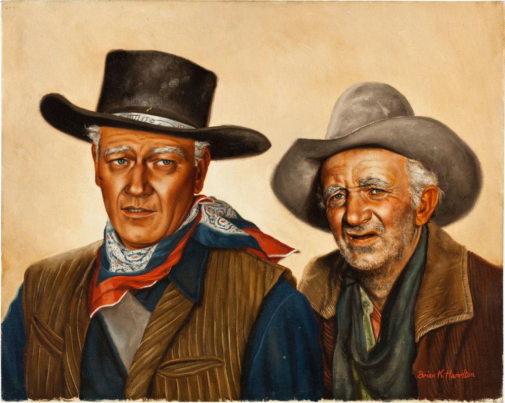 1000x798 John Wayne And Walter Brennan Painting By Metek09 - John Wayne Painting