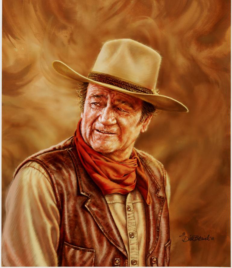 770x889 Saatchi Art John Wayne Painting By Dick Bobnick - John Wayne Painting