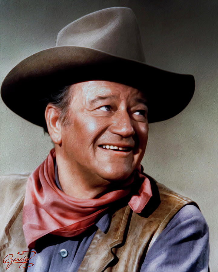 720x900 John Wayne Painting By Ed Garcia - John Wayne Painting