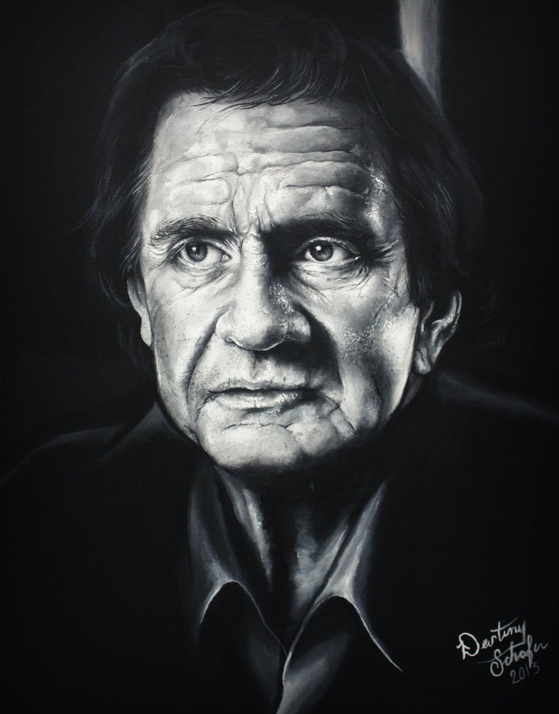 791x1011 Johnny Cash Painting By Straewefin - Johnny Cash Painting