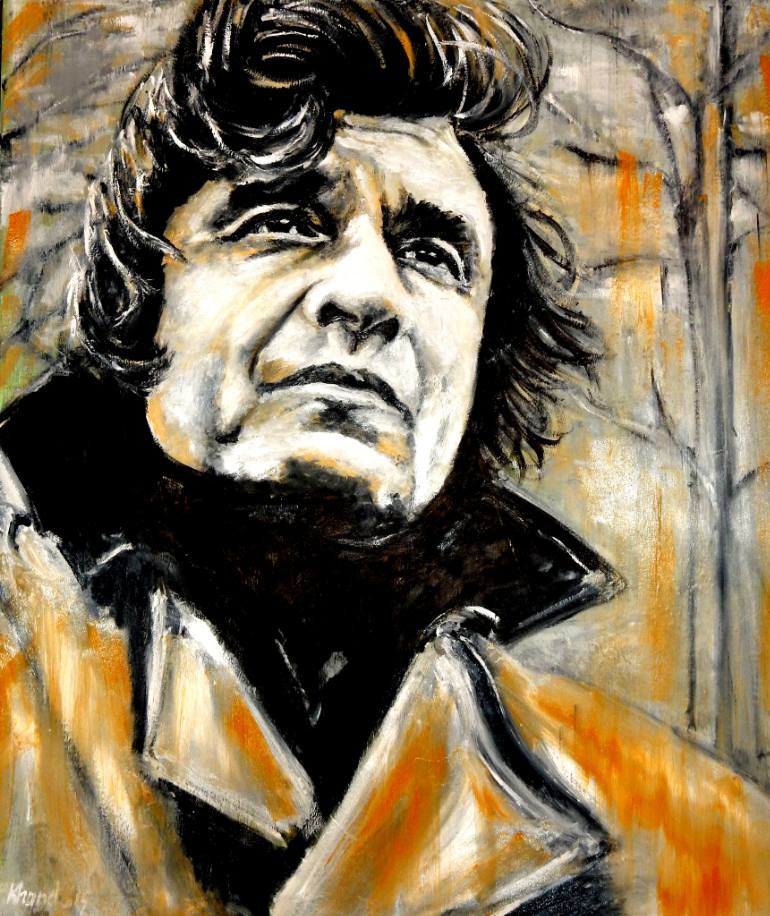 770x916 Saatchi Art Johnny Cash Painting By Khanda Lewis - Johnny Cash Painting