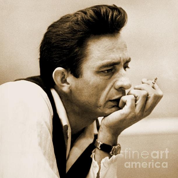 611x611 Young Johnny Cash Painting By Pd - Johnny Cash Painting