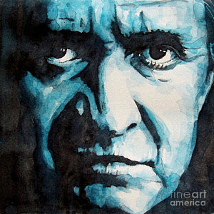 300x300 Hurt Painting By Paul Lovering - Johnny Cash Painting