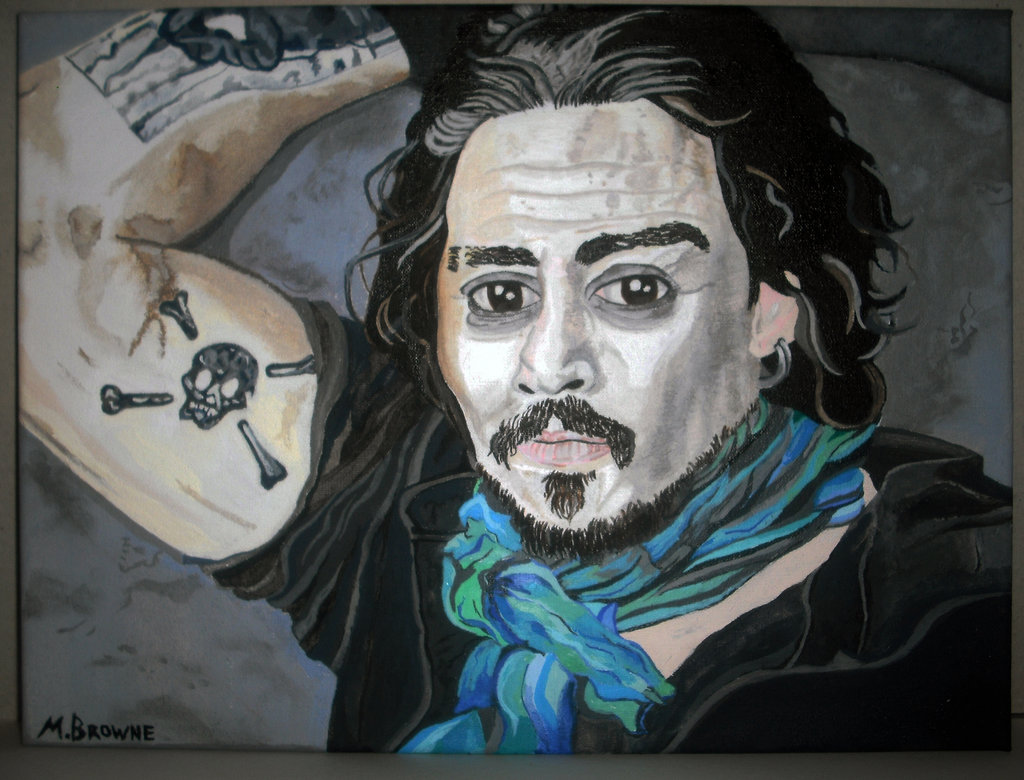 1024x780 Johnny Depp Acrylic Painting Canvas By Aer1s - Johnny Depp Painting