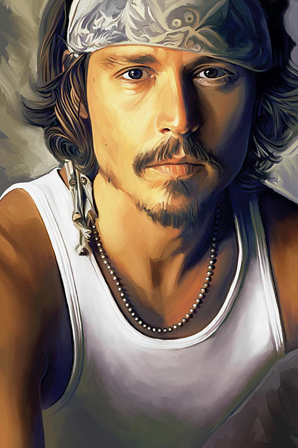 600x900 Johnny Depprtwork Painting By Sheraz - Johnny Depp Painting