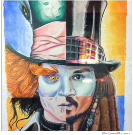 460x467 Johnny Depp Collage Weknowmemes - Johnny Depp Painting