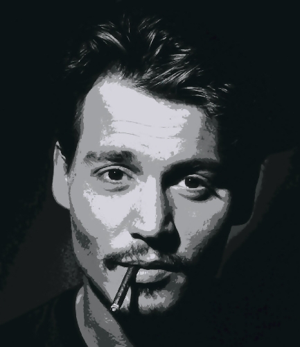 433x500 Johnny Depp Paint By Number Kit - Johnny Depp Painting