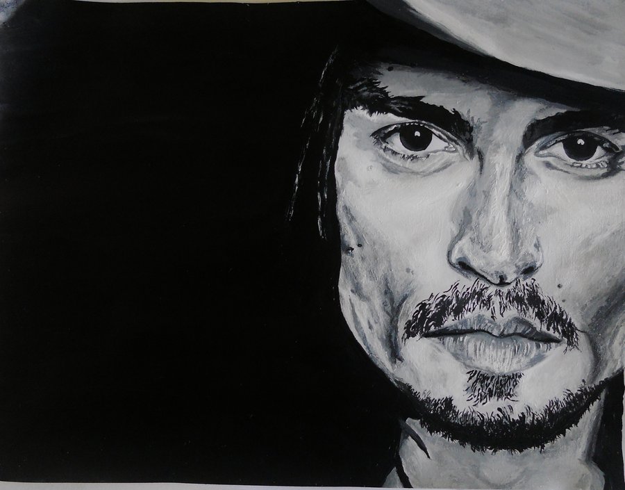 900x705 Johnny Depp Painting By 8reckless Abandon - Johnny Depp Painting