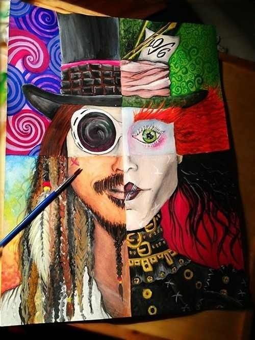 500x667 Common White Girl On Johnny Depp, Personality - Johnny Depp Painting