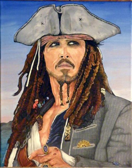 505x640 Dean Manemann Artwork Johnny Depp As Jack Sparrow Original - Johnny Depp Painting
