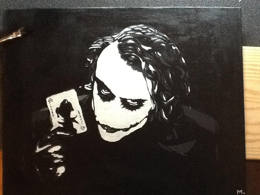 900x675 Joker Stencil Art - Joker Acrylic Painting