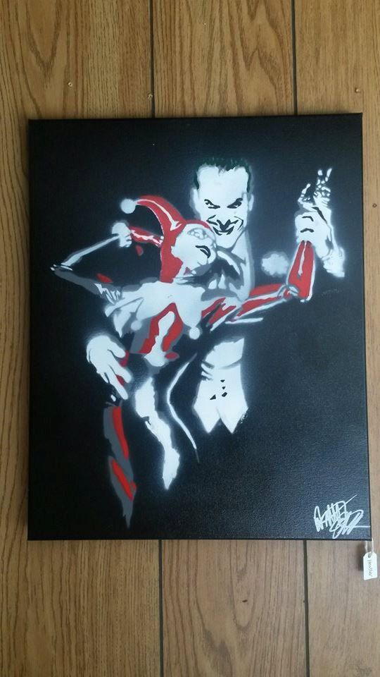 540x960 Harley Quinn Amp The Joker Spray Paint Art On By Wickedsprayart - Joker And Harley Painting