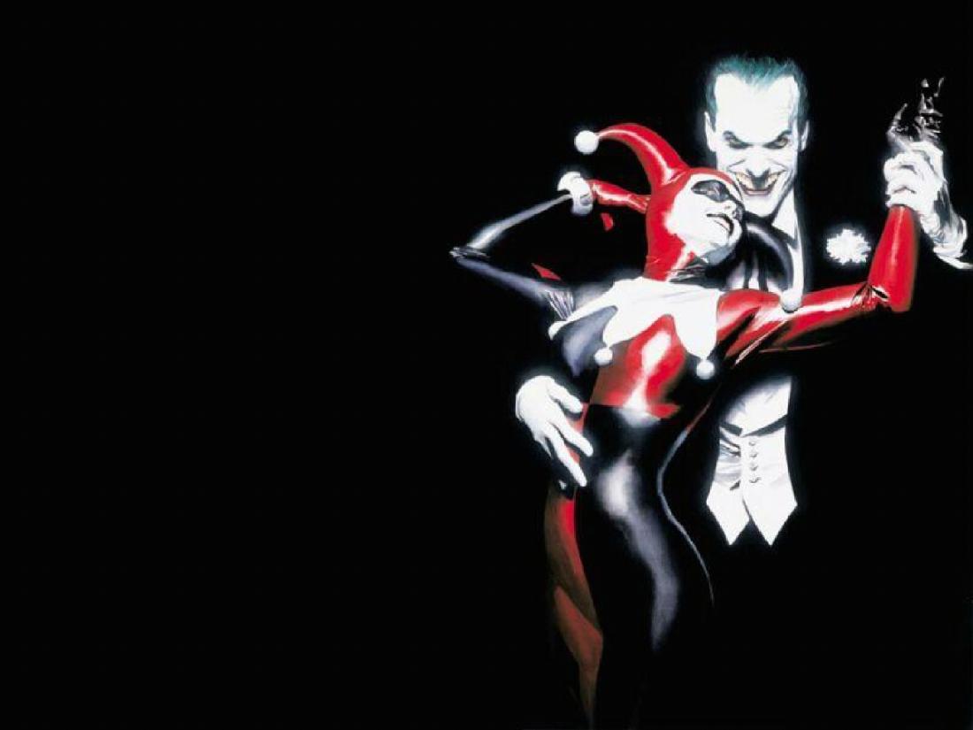 1100x825 Statues - Joker And Harley Painting