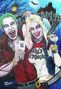 206x300 Harley Quinn Paintings Fine Art America - Joker And Harley Quinn Painting