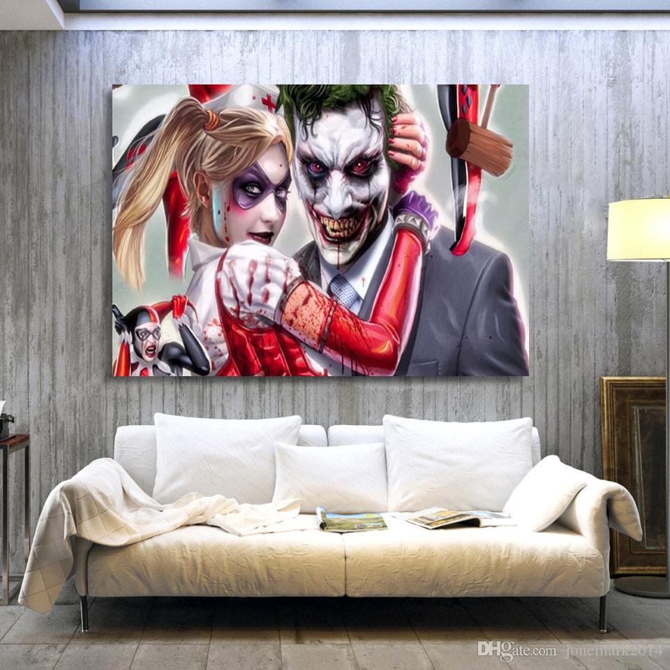960x960 2018 Joker Harley Quinn Comics Wall Art Canvas Pictures For Living - Joker And Harley Quinn Painting