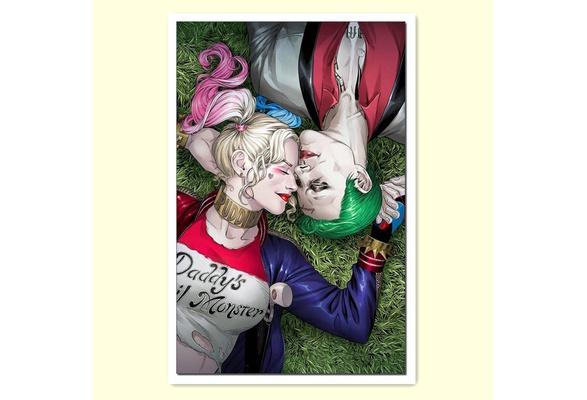 587x400 Canvas Painting Art Print Home Decor Wall Art Harley Quinn - Joker And Harley Quinn Painting