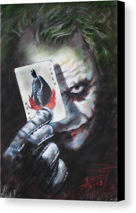 474x740 The Joker Heath Ledger Canvas Print Canvas Art By Viola El - Joker Canvas Painting