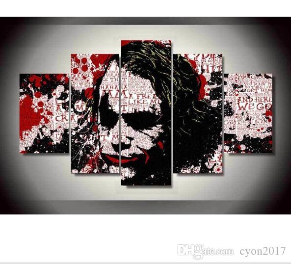 593x540 2018 Art Batman Joker Canvas Art Painting On Canvas Room - Joker Canvas Painting