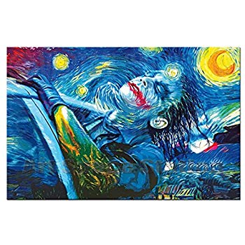 350x350 No Frame Starry Night Joker Abstract Oil Painting - Joker Canvas Painting