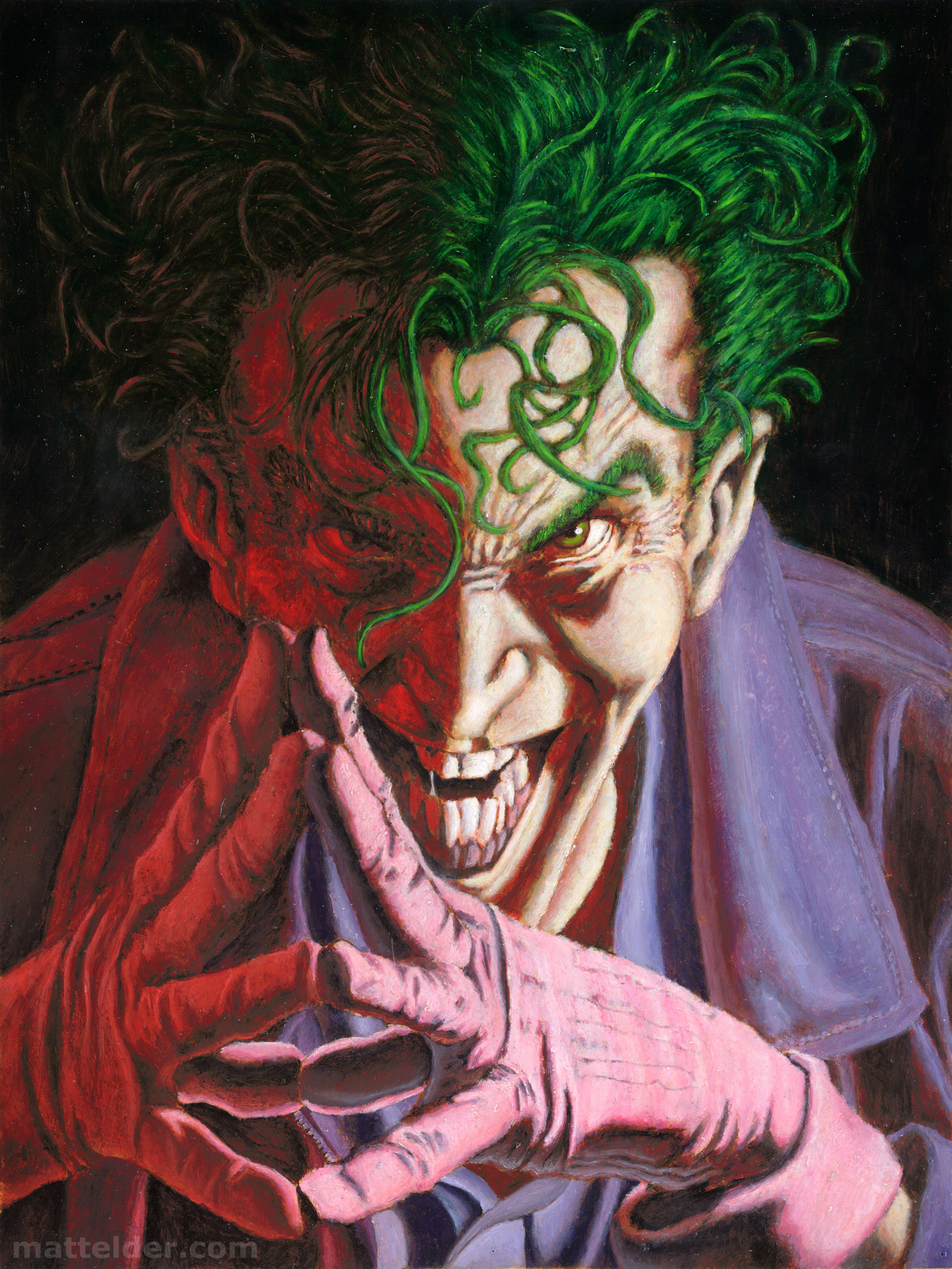 1501x2000 Joker Pin Up Oil Painting The Art Of Matt Elder - Joker Oil Painting