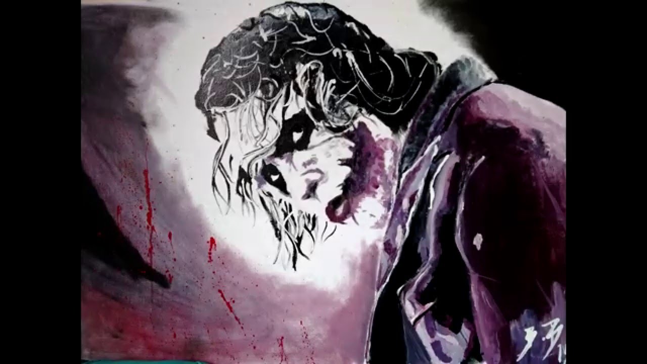 1280x720 Joker Speed Art (Oil Painting) - Joker Oil Painting