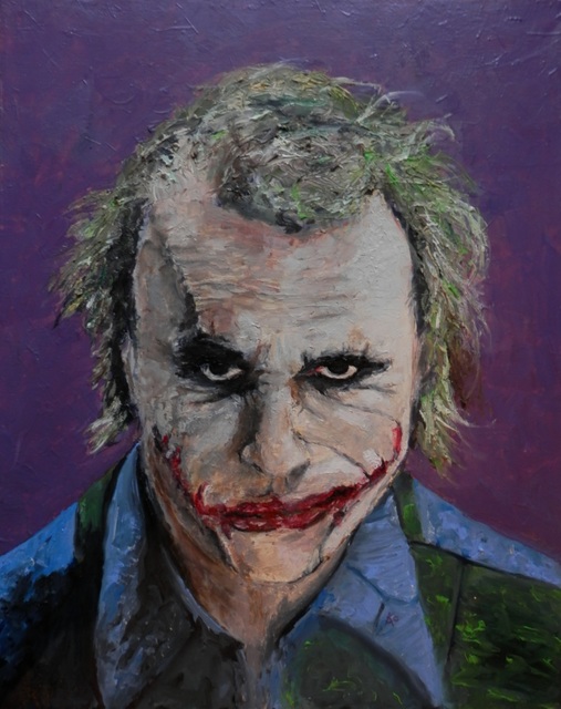 507x640 Kao Kabre Artwork Joker Heath Ledger Original Painting Oil - Joker Oil Painting