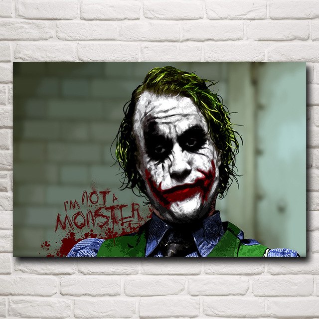 640x640 The Dark Knight Rises Heath Ledger Movie Joker Home Decor Painting - Joker Painting