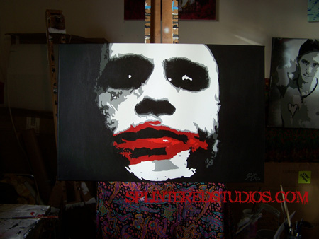 450x338 Joker Batman Pop Art Painting, Heath Ledger - Joker Painting