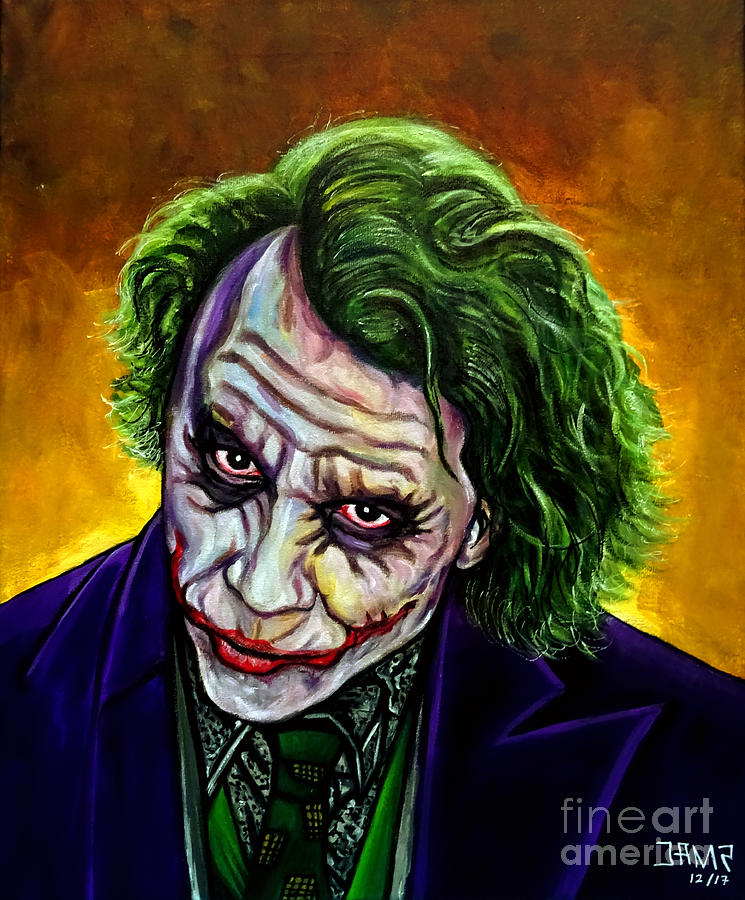 745x900 Joker Heath Ledger Painting By Jose Mendez - Joker Painting