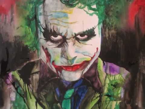 480x360 Heath Ledger Joker Abstract Watercolor Painting - Joker Painting Abstract