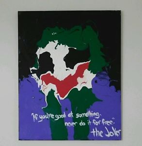 293x300 16x20in Abstract Acrylic Paint Joker Fanart Art Stretch Canvas - Joker Painting Abstract