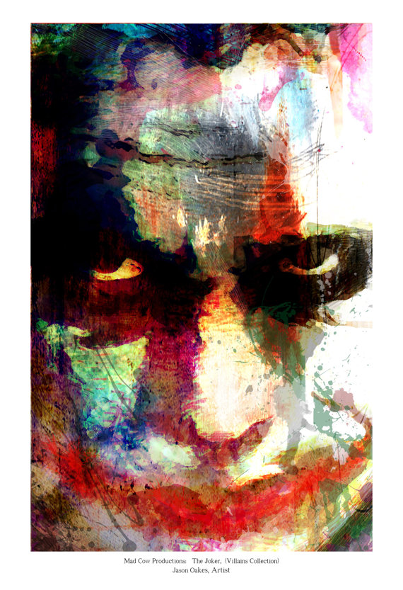 570x833 The Joker Abstract Art Print The Dark Knight Archival - Joker Painting Abstract