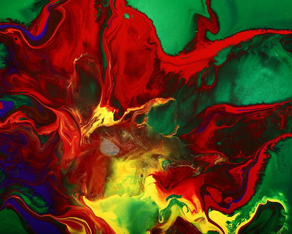 600x480 Abstract Art Original Colorful Fluid Painting Joker Hat By Kredart - Joker Painting Abstract