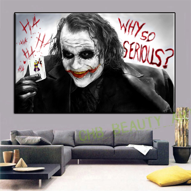 640x640 Canvas Art Wall Painting Batman Film Movie Joker Home Decorative - Joker Wall Painting