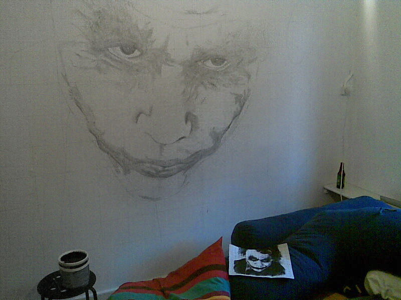 800x600 Joker Wallpainting - Joker Wall Painting